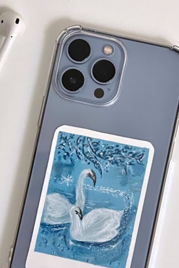 Swan polaroid painting for phonecase - Image 3